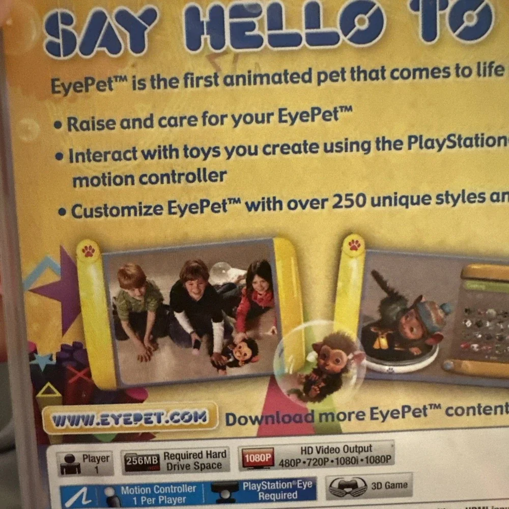 EyePet Sony PlayStation 3 PS3 2010 Simulation Game E-Everyone 0711719821427